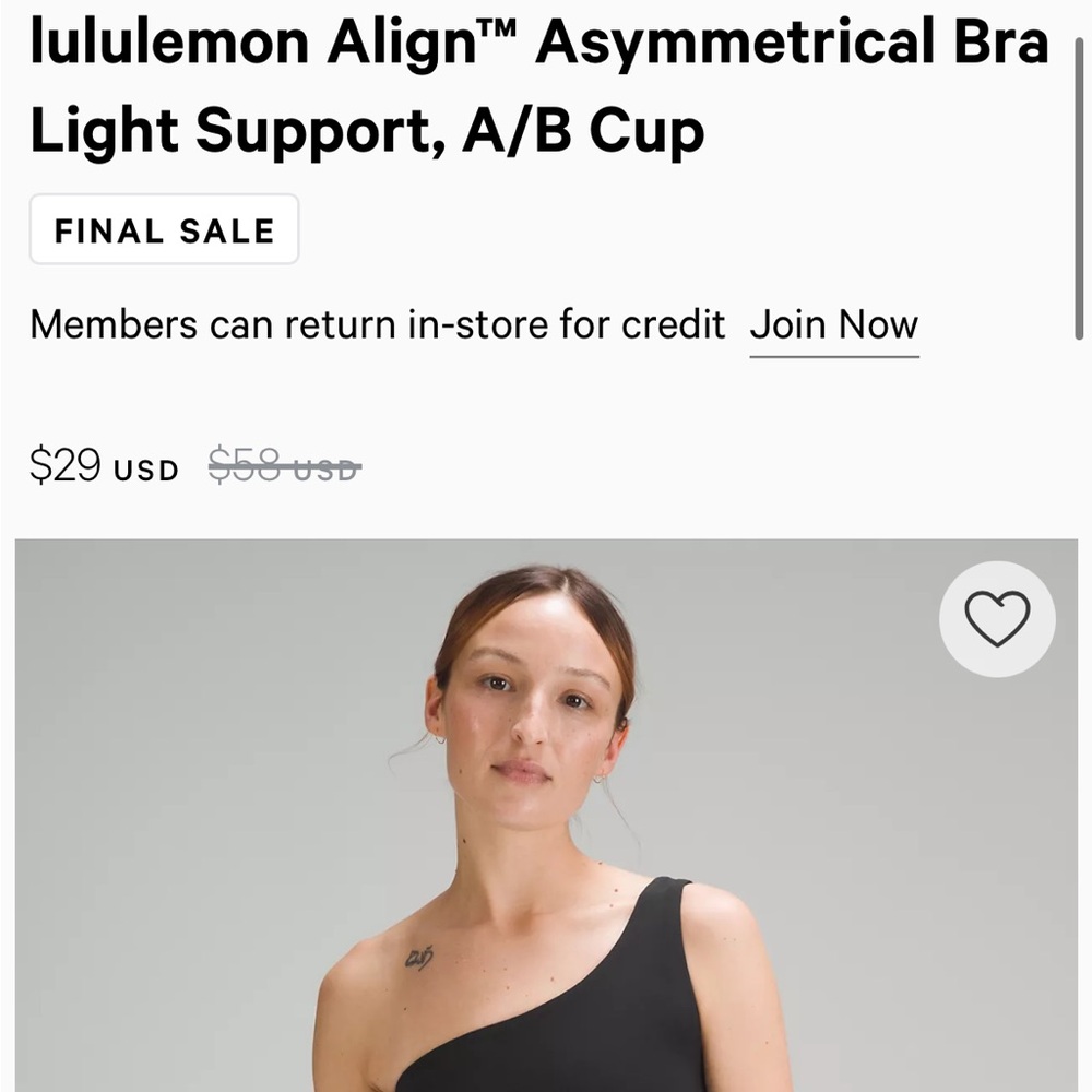 Lululemon Align Asymmetric Sports bra